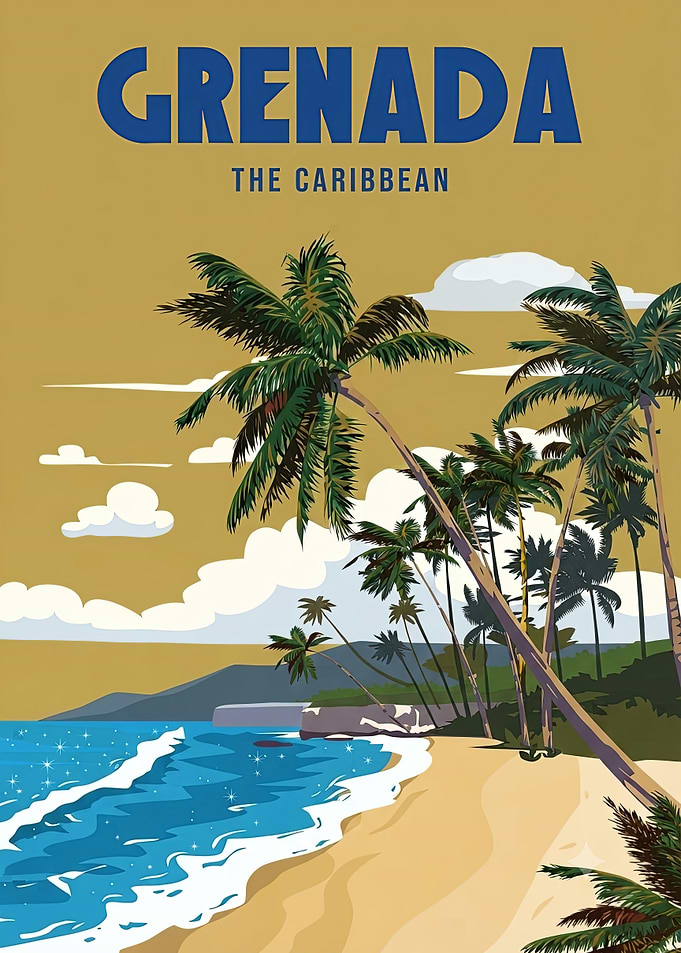 Grenada Caribbean Travel Poster