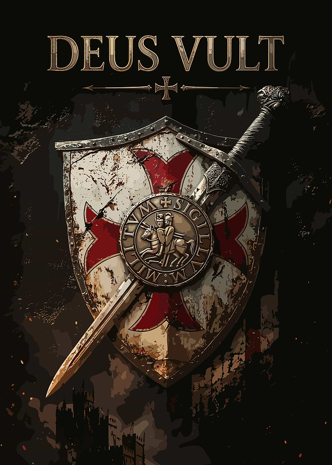 Deus Vult Knights Templar Shield Art