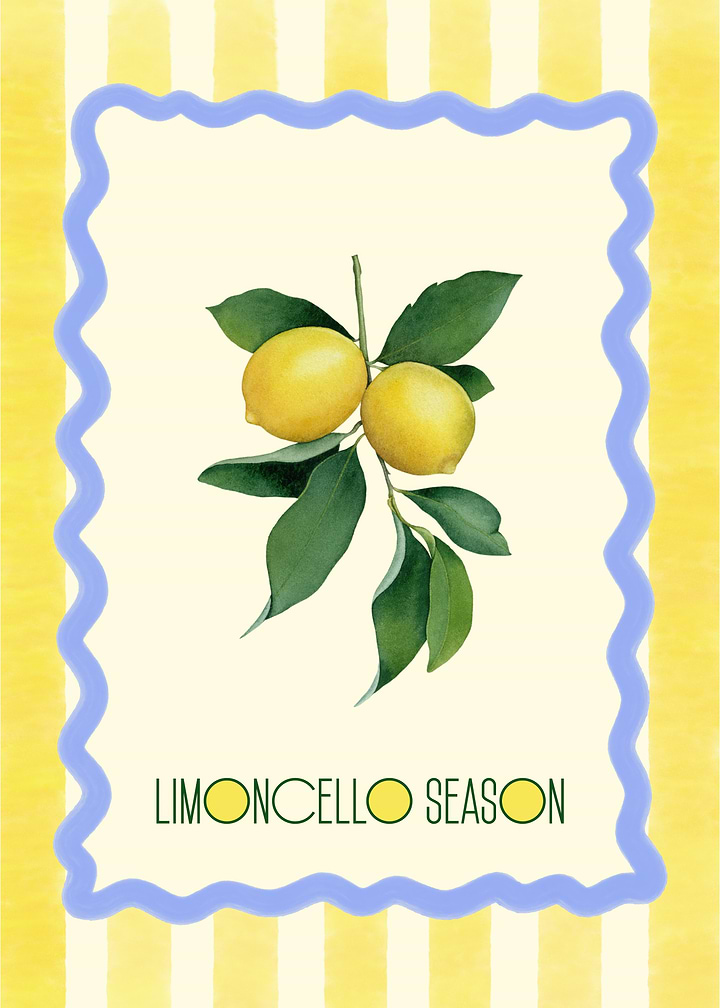 Limoncello Season Lemon Art Print