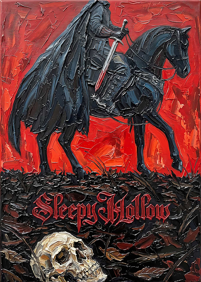 Headless Horseman Sleepy Hollow Oil Painting