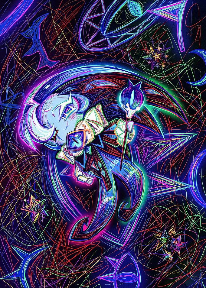 Neon Scribble Art Cookie Run Character