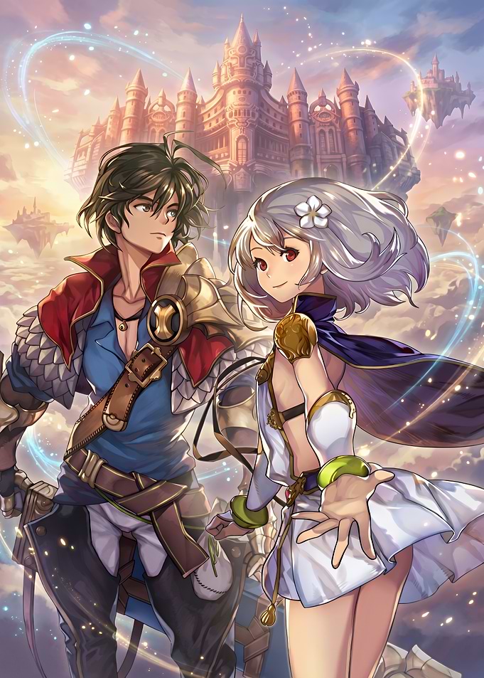 Anime Fantasy Duo Before Floating Castle