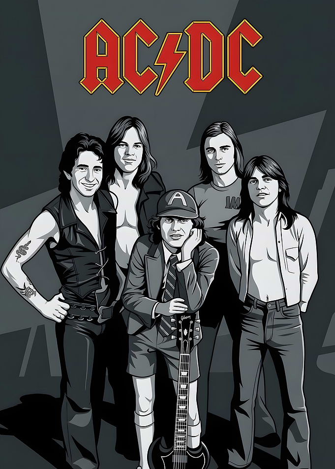 AC/DC Band Members Illustration