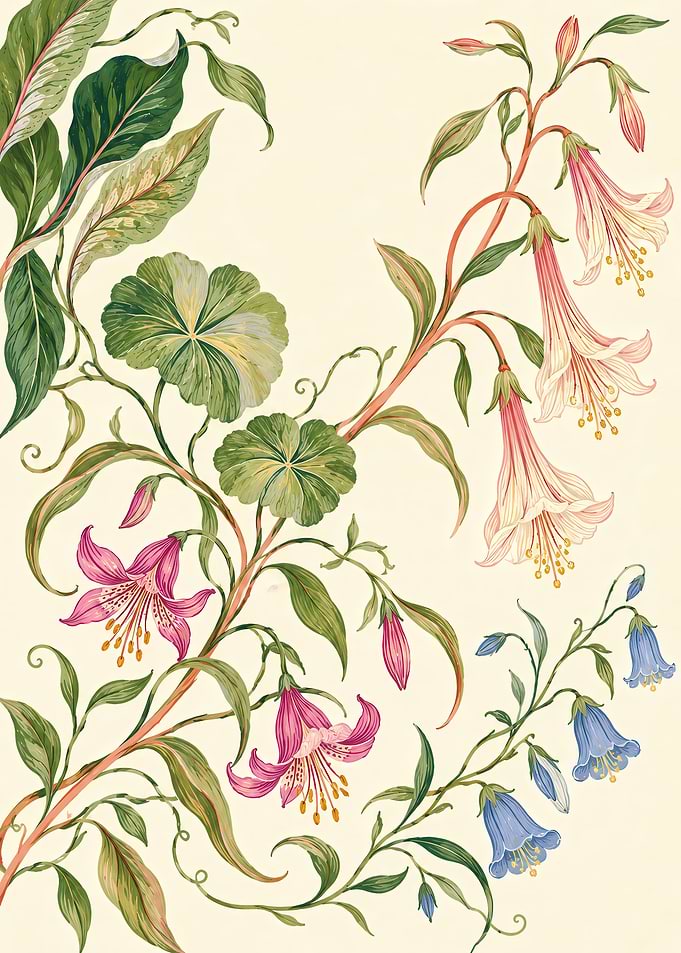 Elegant Botanical Floral Illustration