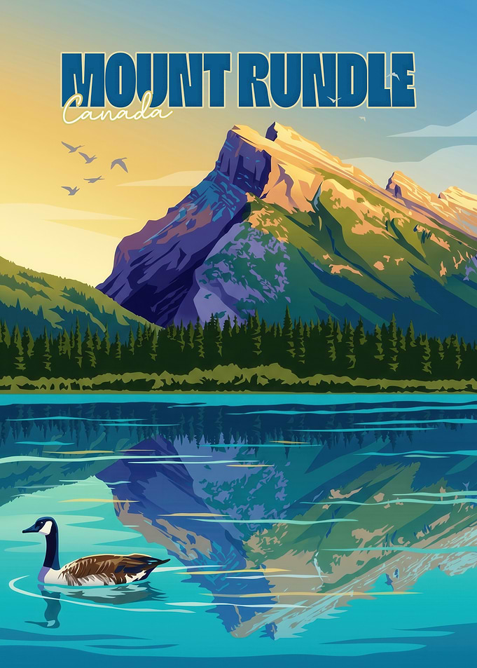 Mount Rundle Canada Travel Poster