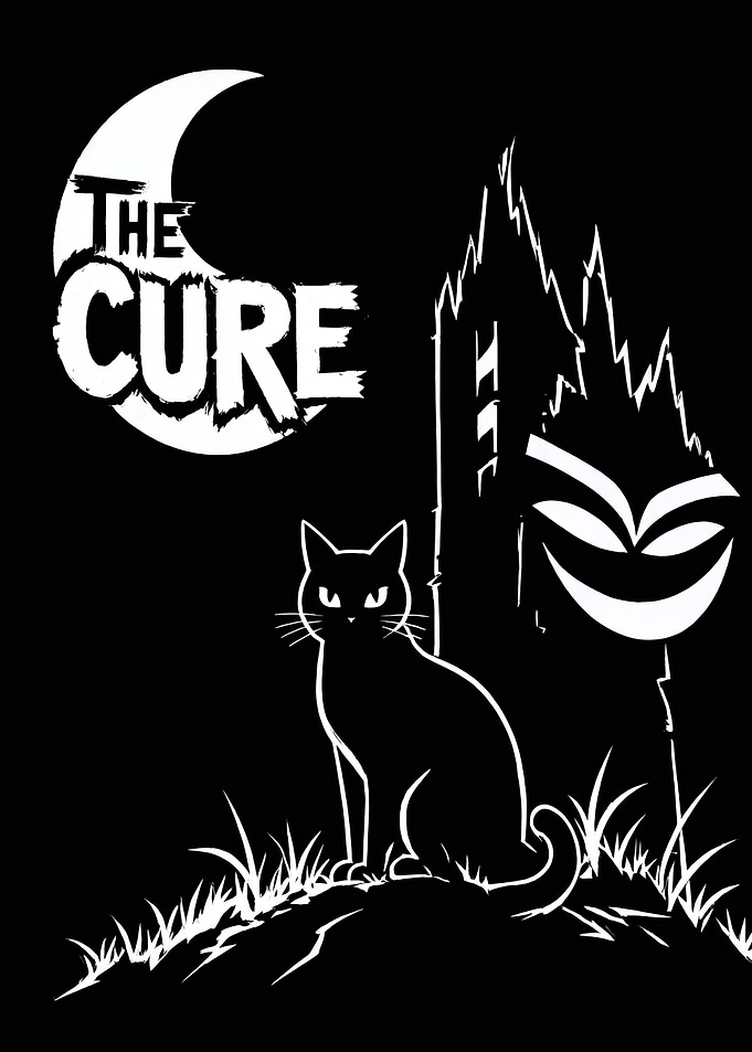 The Cure Gothic Cat Poster