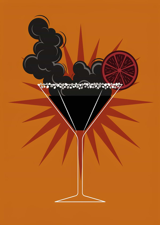 Minimalist Black Cocktail Illustration