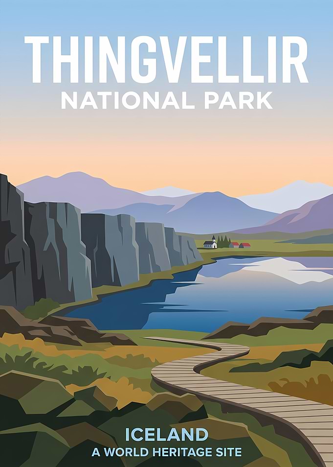 Thingvellir National Park Travel Poster