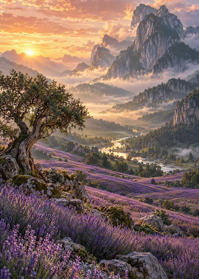 Lavender Valley at Sunset