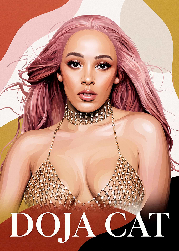 Doja Cat Digital Portrait Illustration