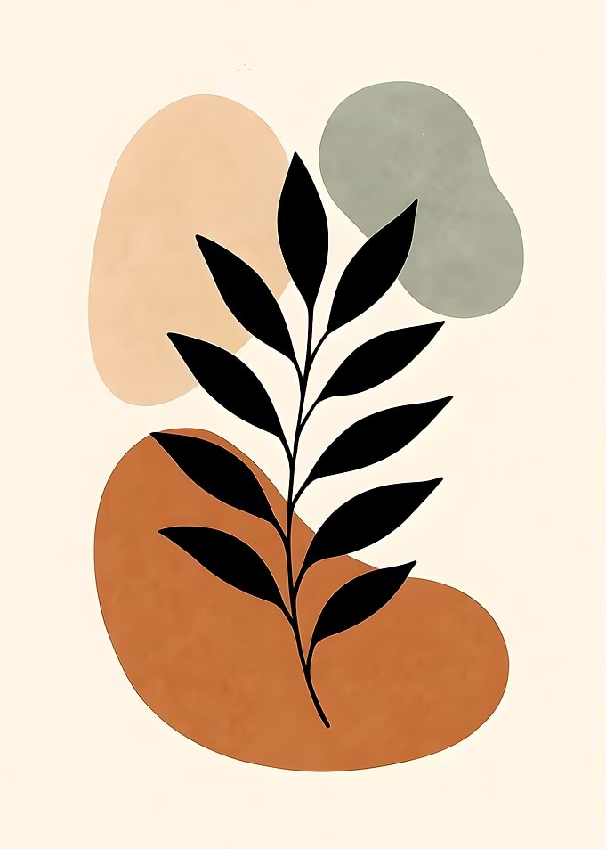 Minimalist Botanical Abstract Wall Art