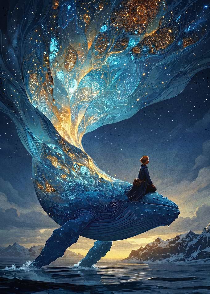 Cosmic Whale Fantasy Art Poster