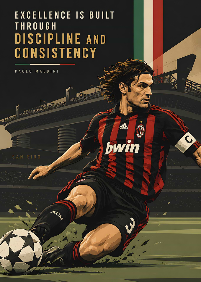 Paolo Maldini AC Milan Poster