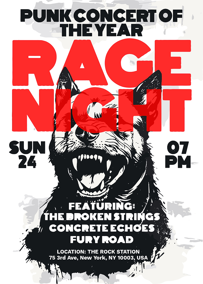 Rage Night Punk Concert Poster