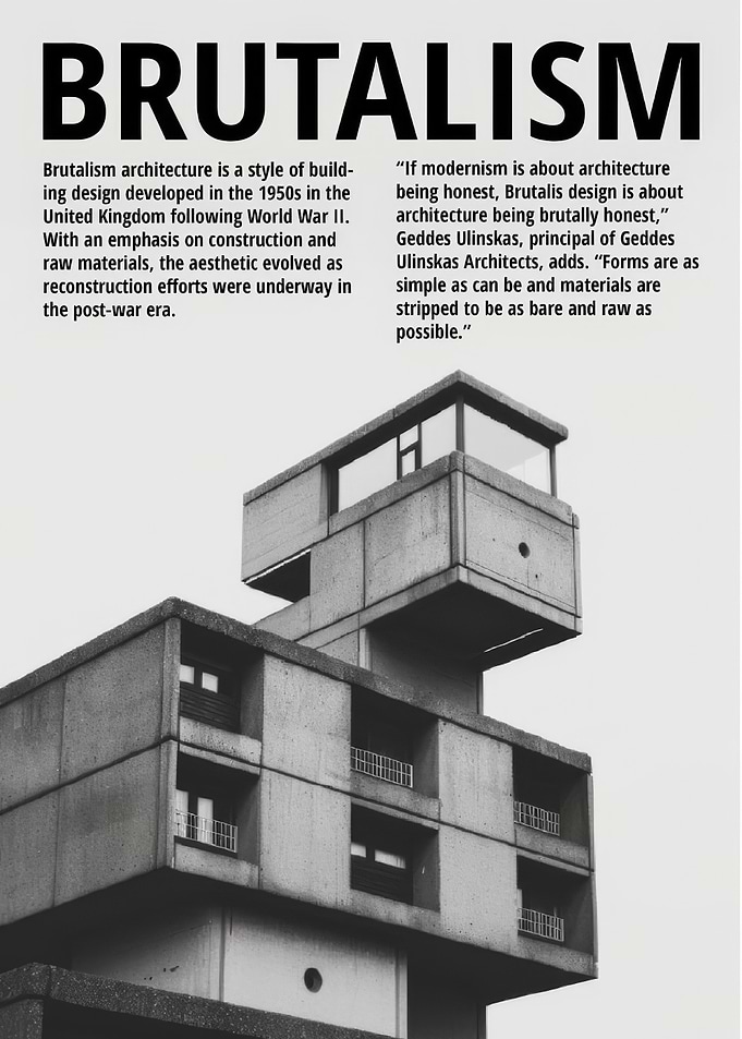 Brutalism Architecture Educational Poster