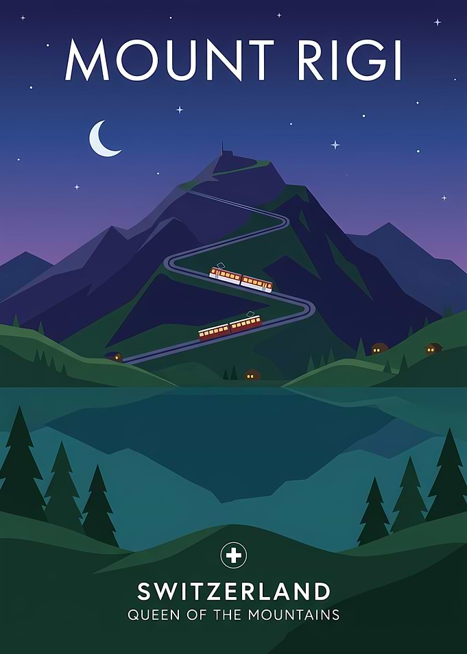 Mount Rigi Switzerland Travel Poster