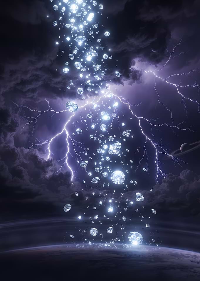 Diamond Rain Over Alien Planet