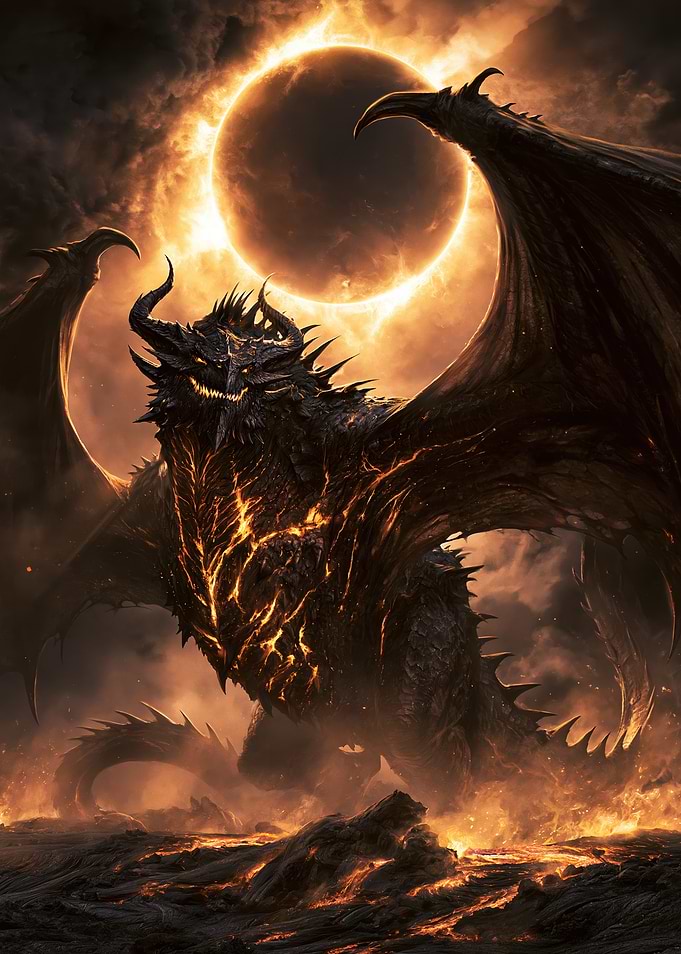 Fiery Dragon Under Solar Eclipse