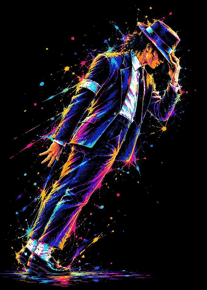 Michael Jackson Neon Splatter Art