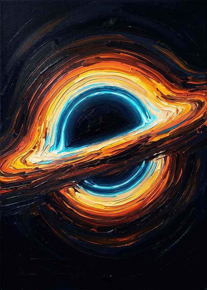 Impasto Oil Painting of Black Hole