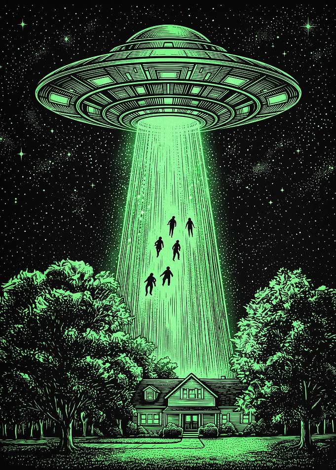 Alien Abduction Cosmic Space Art
