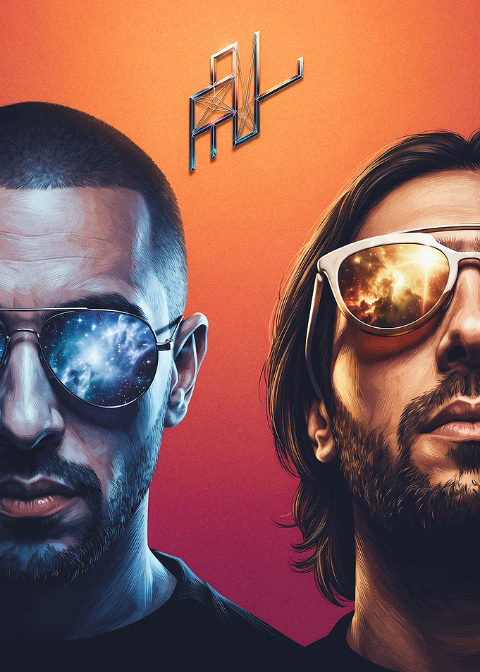 Daft Punk Cosmic Portrait Art