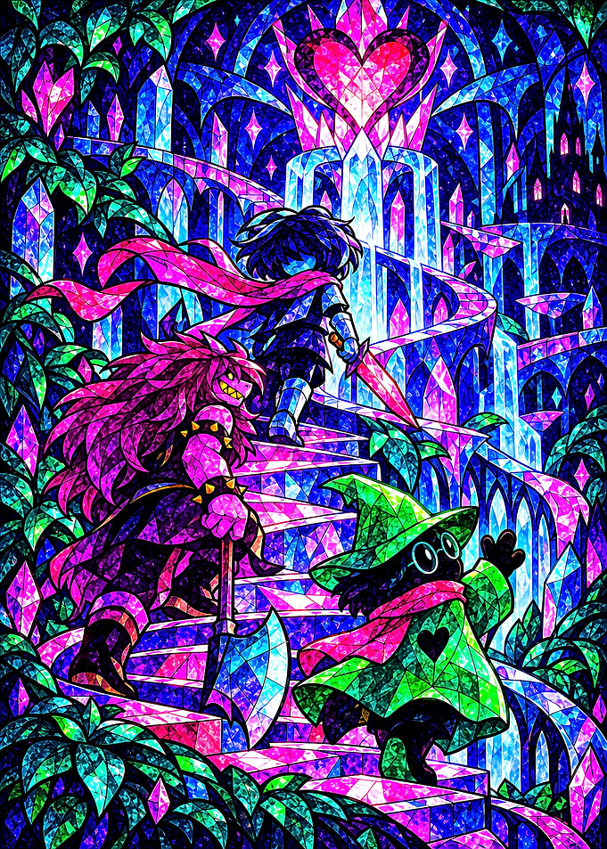 Deltarune Stained Glass Trio Art