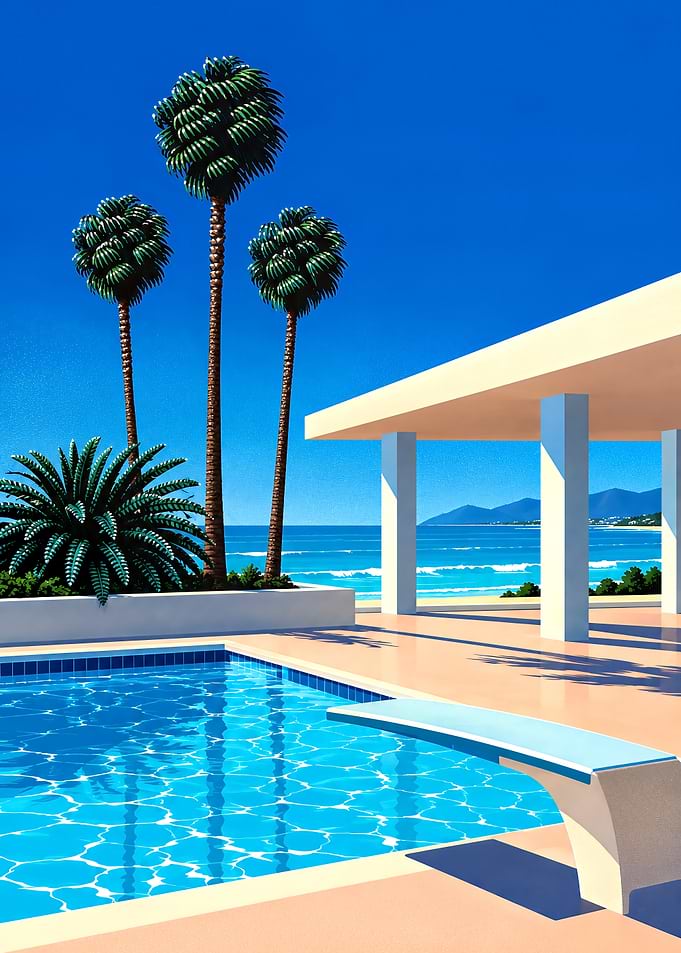Sunny California Poolside View
