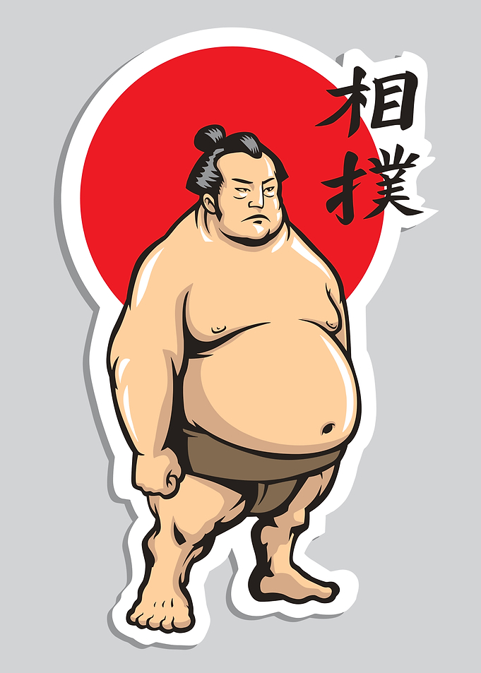 Sumo Wrestler Sticker Design