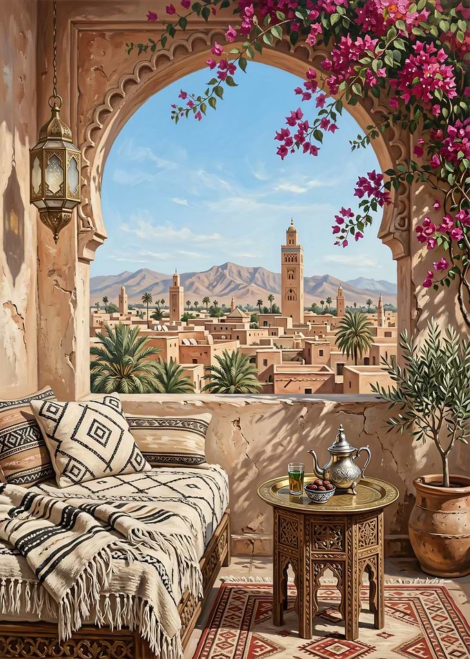 Moroccan Terrace View of Marrakech
