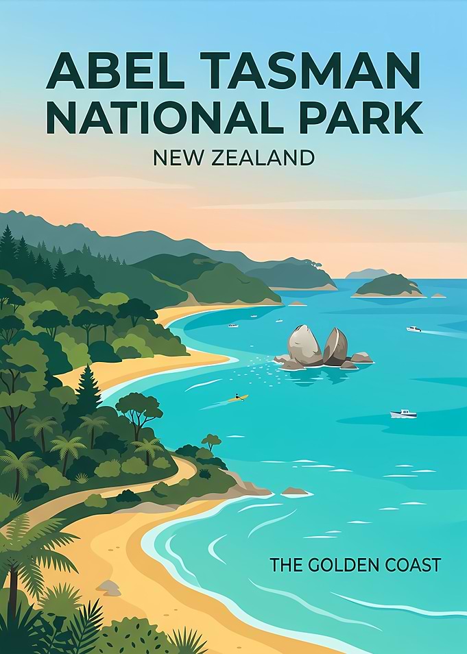 Abel Tasman National Park Travel Poster