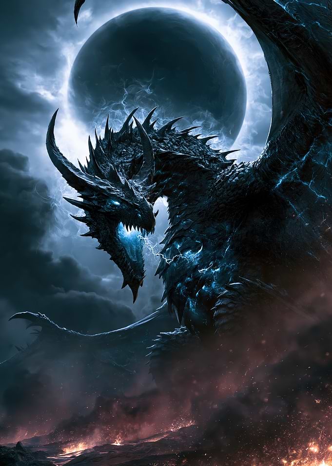 Dark Blue Lightning Dragon