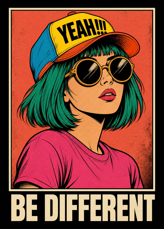 Different Girl Pop Art Poster