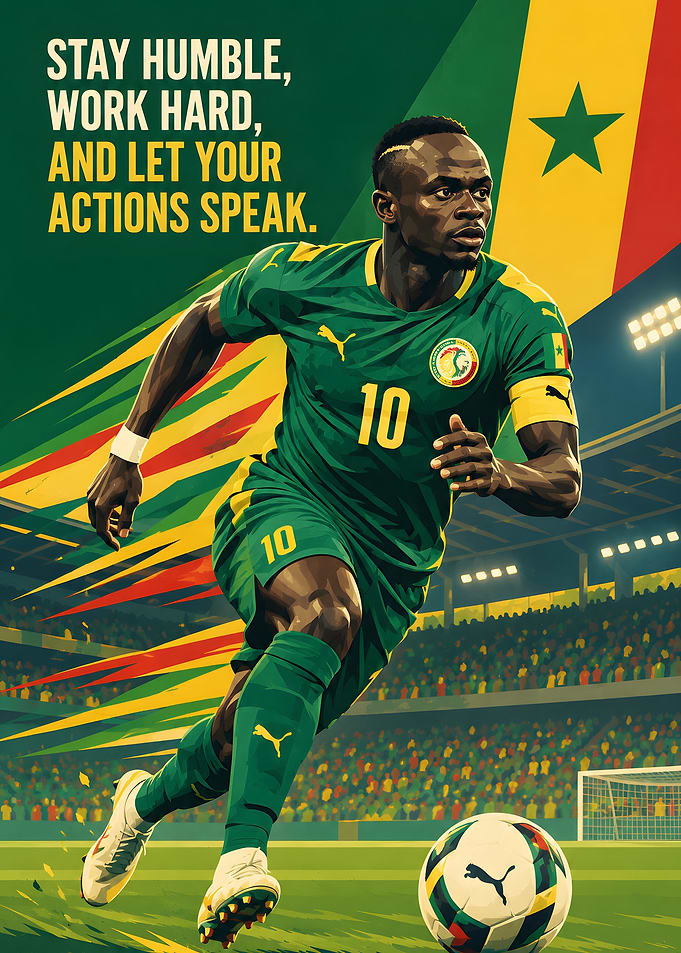 Sadio Mane Inspirational Soccer Poster