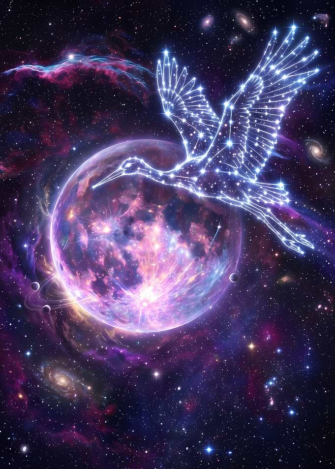 Celestial Stork Constellation in Space
