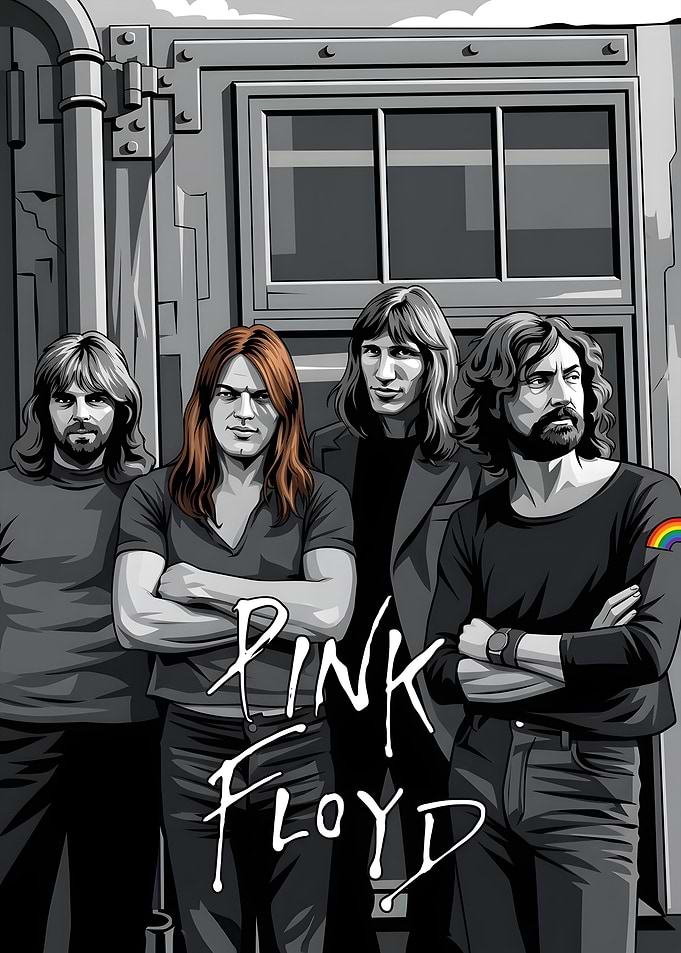 Pink Floyd Band Members Illustration