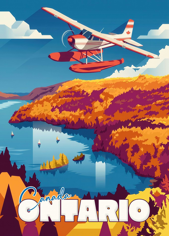 Vintage Ontario Canada Travel Poster