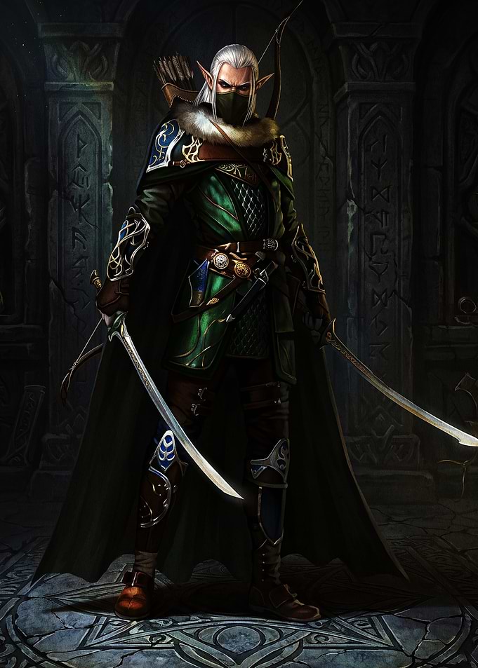 Elven Ranger in Dark Armor