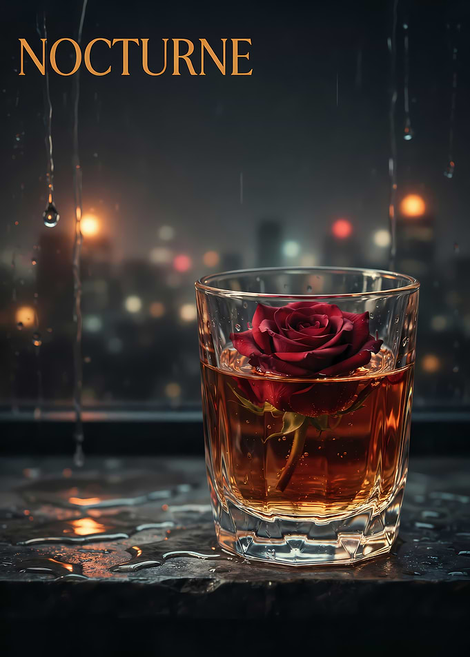 Nocturne Rose in Whiskey Glass