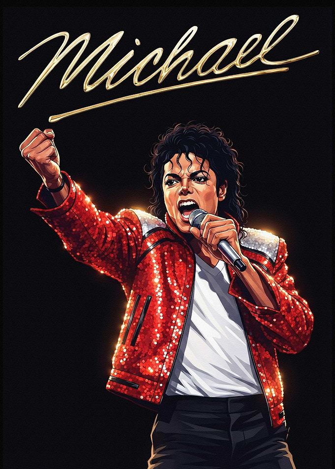Michael Jackson Red Sequin Jacket Portrait