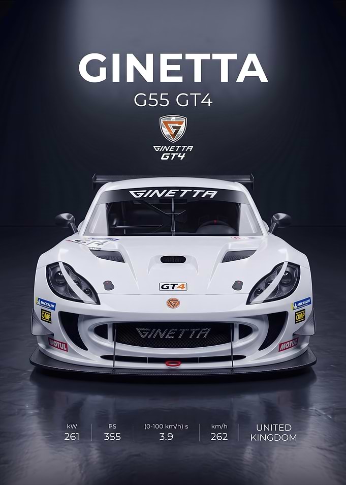 Ginetta G55 GT4 Racing Car Poster