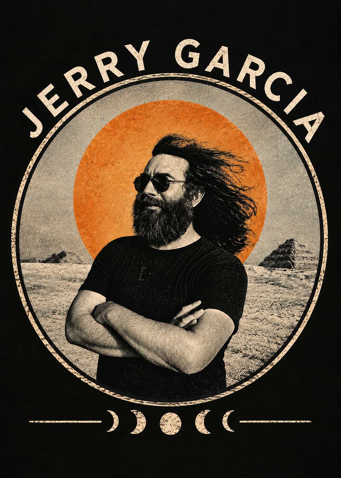 Jerry Garcia Vintage Style Portrait