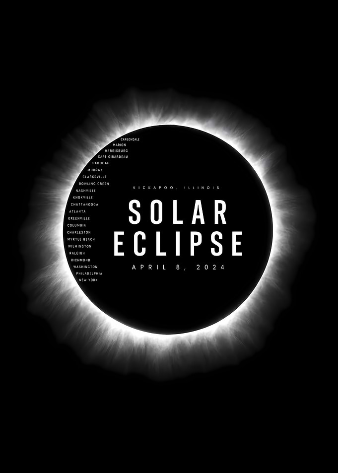 2024 Solar Eclipse Minimalist Poster