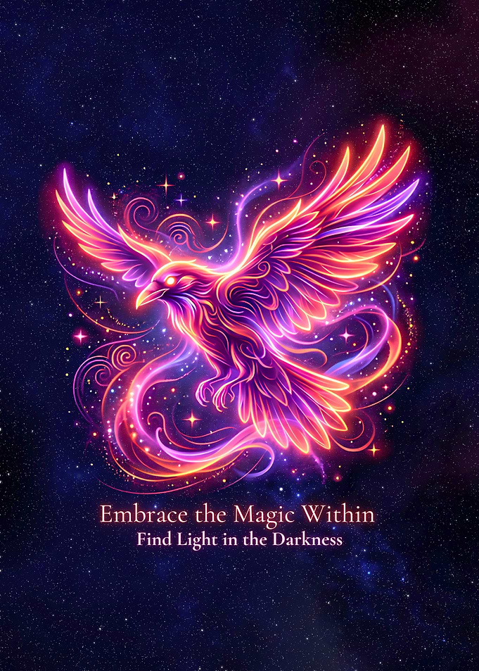 Glowing Cosmic Raven Inspirational Poster