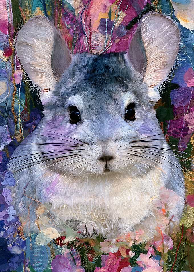 Artistic Portrait of a Chinchilla