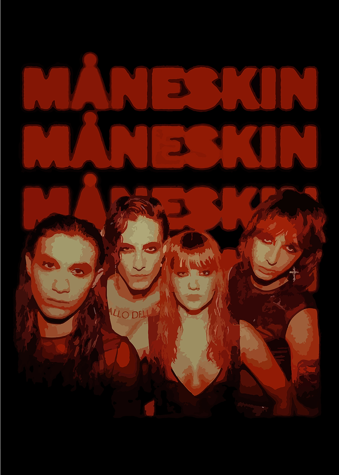Måneskin Band Portrait Graphic