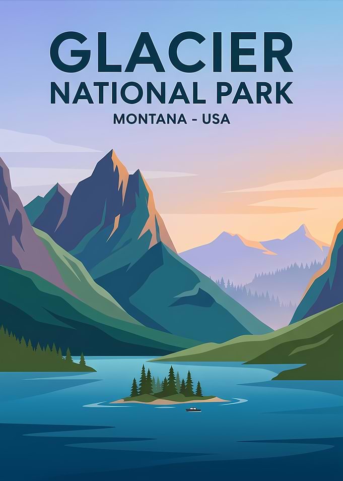 Glacier National Park Travel Poster