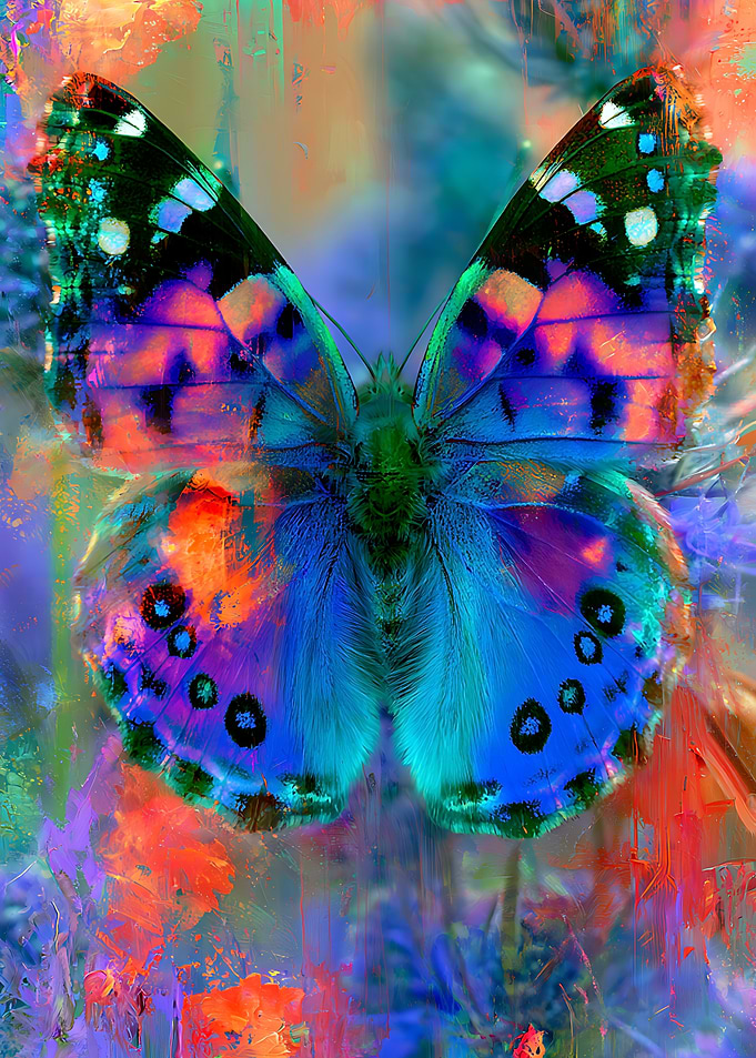 Vibrant Abstract Butterfly Art