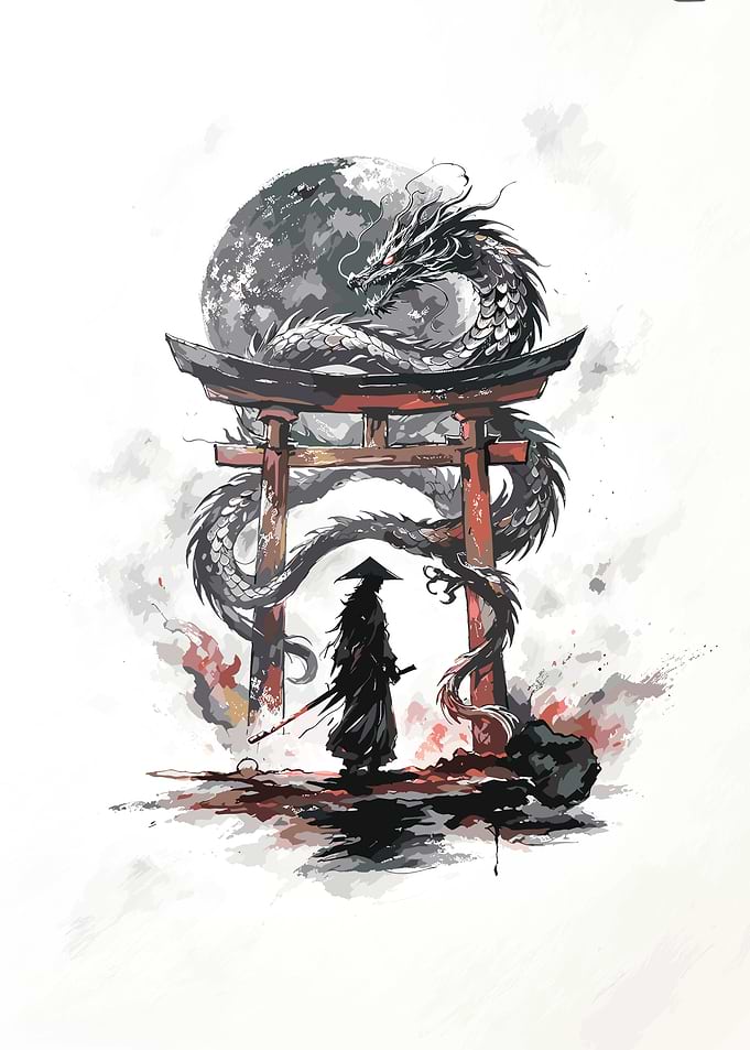 Samurai and Dragon Torii Gate