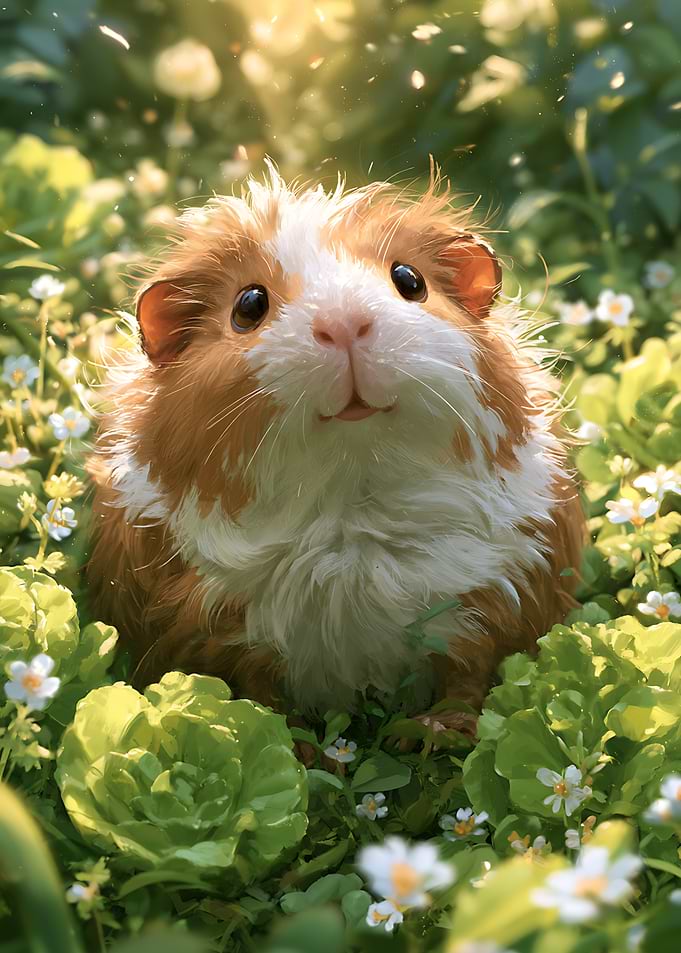 Cute Guinea Pig in Meadow